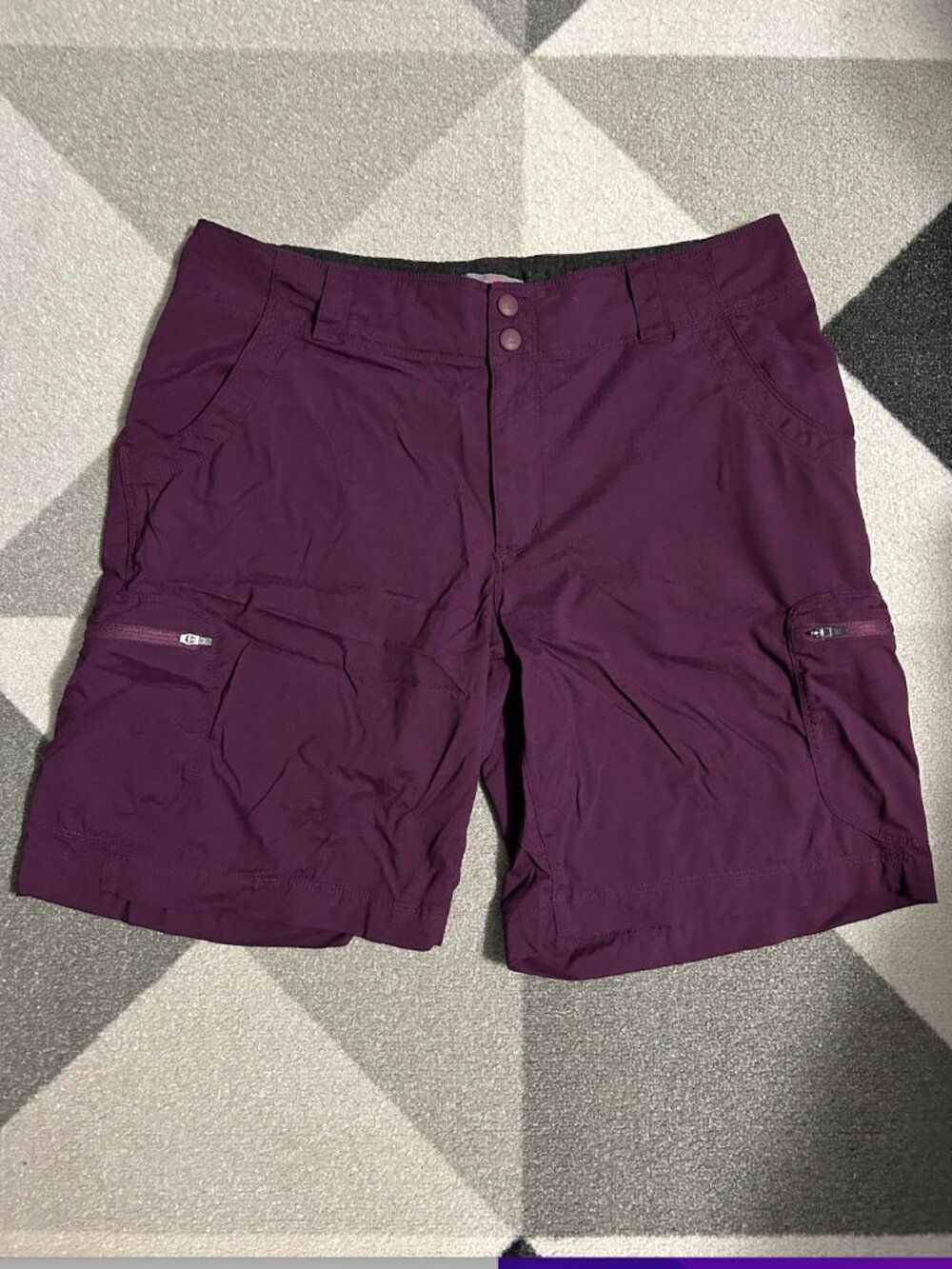 L.L. Bean Purple Cargo Hiking Shorts 8.5" Inseam Women's Size 12